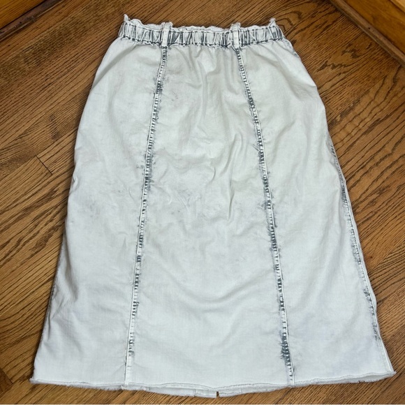 Wash Lab | Sally Button Front Skirt Grey Wash Midi Denim Size 31 - Picture 4 of 11